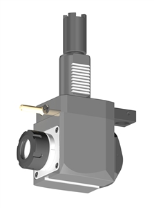 VDI 40, Angular Tool Holder, Haas Coupling, With Internal Cooling, Inverted Rotation Direction - 69/117.55, ER32