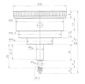 Dial Gauge M 2/5 R with back plunger