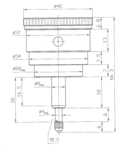 Dial Gauge KM 4/5 R with back plunger