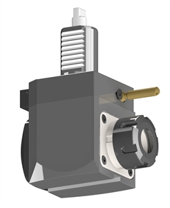 VDI 30, Angular Tool Holder, Duplomatic DIN 1809 Coupling, No Internal Cooling, Inverted Rotation - 45, ER25