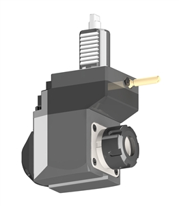 VDI 30, Angular & Offset Tool Holder, Duplomatic DIN 1809 Coupling, With Internal Cooling, Inverted Rotation, ER25