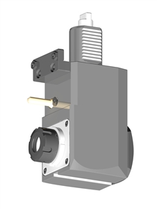 VDI 40, Angular Tool Holder, Duplomatic DIN 1809 Coupling, No Internal Cooling, Left, H 100., ER25