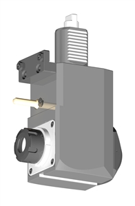 VDI 40, Angular Tool Holder, Duplomatic DIN 1809 Coupling, With Internal Cooling, Left, H 100., ER25