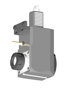 VDI 40, Angular Tool Holder, Duplomatic DIN 1809 Coupling, No Internal Cooling, Inverted Rotation - Left, ER32