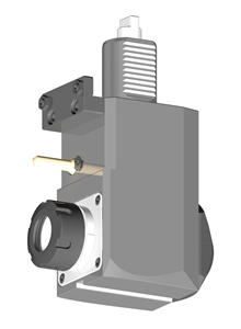 VDI 40, Angular Tool Holder, Duplomatic DIN 1809 Coupling, With Internal Cooling, Inverted Rotation - Left, ER32