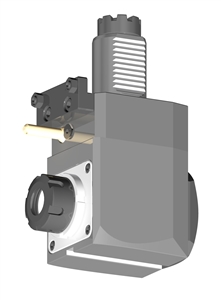 VDI 40, Angular Tool Holder, TOEM Coupling, No Internal Cooling, ER25