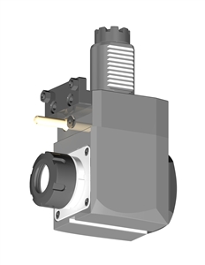 VDI 40, Angular Tool Holder, TOEM Coupling, No Internal Cooling, Inverted Rotation - Left/-, ER32