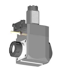 VDI 40, Angular Tool Holder, TOEM Coupling, With Internal Cooling, Inverted Rotation - Left/-, ER32