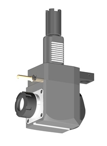 VDI 40, Angular Tool Holder, Haas Coupling, With Internal Cooling, Inverted Rotation Direction - 80/117.55, ER32