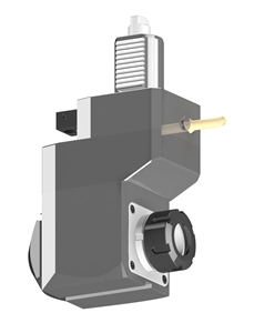 VDI 40, Angular & Offset Tool Holder, Duplomatic DIN 1809 Coupling, With Internal Cooling, Inverted Rotation, ER32