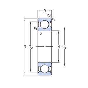 SKF 6205-2RSH Single Row Deep Groove Ball Bearing